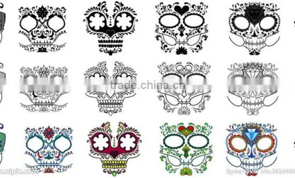Exported Wholesale Body Fashion Water Skull Temporary Tattoo Sticker photo-2