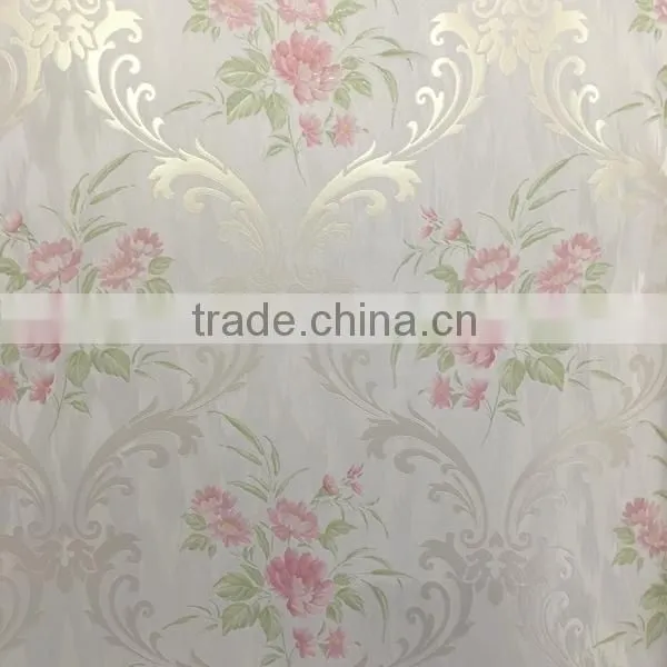 Paper Back Vinyl Wallpaper With Beautiful Pear Gloss Flowers photo-4