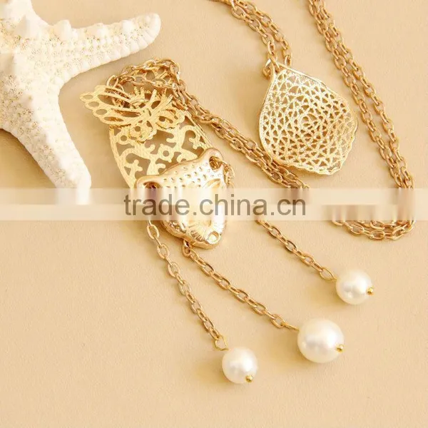 MYLOVE Gold Pearl Sweaterchain Fahion Coat Chain MLSC-19