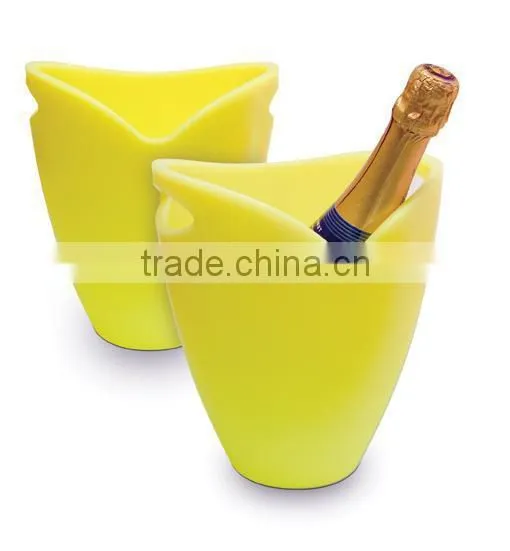 New Frosted Plastic Champagne Ice Bucket, Wine Beer Bucket With Two Handles photo-3