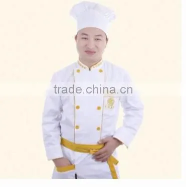 China Supplier Resturant Cotton Polyester Twill Premium Quality White Chief Uniform