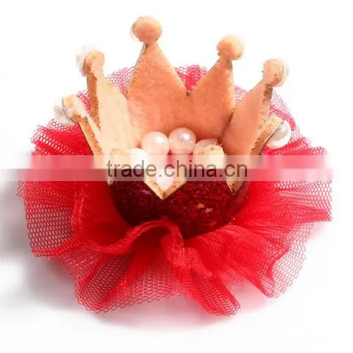 High Quality Wholesale Organza Crown,shinny Lace Flower photo-4