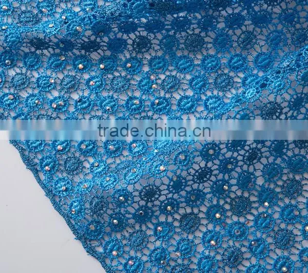Professional Cotton Polyester Eyelet Embroidery Lace Fabric French Wedding Dress Lace African Net Lace Fabrics Chemical Lace photo-3