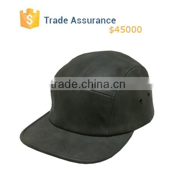High Quality 5 Panel Hat Cap ,Leather 5 Panel Hat ,Adjustable Leather Strap 5 Panel Hat photo-6