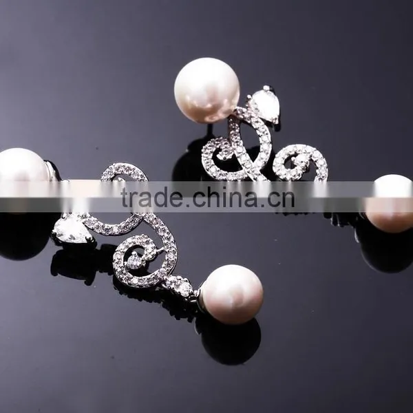 Fashion Dubai Custom Pearl Jewelry Set With Rhodium Plated photo-3