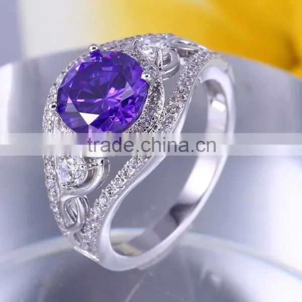 CZ Jewellery Cubic Zirconia Engagement Wedding Ring Design for Women Latest Fashion Silver Jewelry photo-3