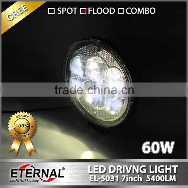 60W 7in High Power off Road Jeep Wrangler Led Driving Light ATV UTV CUV Motorcycle Powersports Spot Headlight photo-5