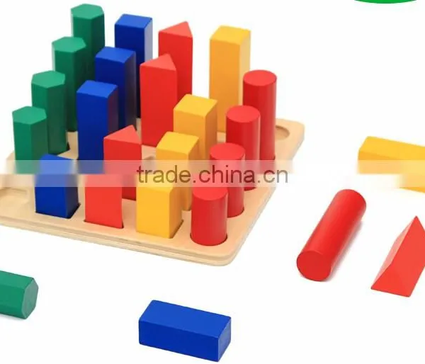 Ealy Education Montessori Wood Baby Toy Geometry Cylinder Ladder Block Puzzle photo-3