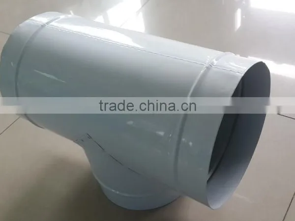 Galvanized Steel T Tee 3 - Way Tube Duct Fitting Connector for Indoor Gardening Greenhouse Air Ventilation System photo-4