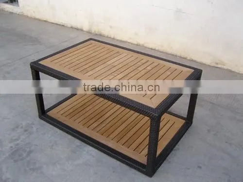 Hollow Outdoor Wooden Tea Table photo-3