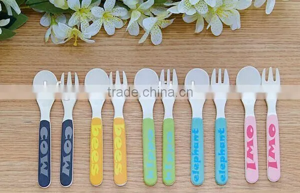 Cute and Eco Bamboo Fiber Kids Spoon and Fork photo-2