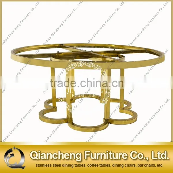 Popular Flower Design Gold Color Coffee Table photo-3