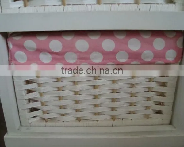 Modern Design White Wooden Cabinet With 2 Wave and 2 Wooden Drawers photo-6