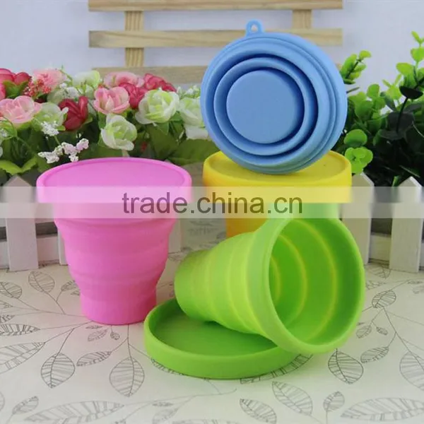 Heat Resistant Portable Foldable Silicone Drinking Cup Travel Cup photo-2