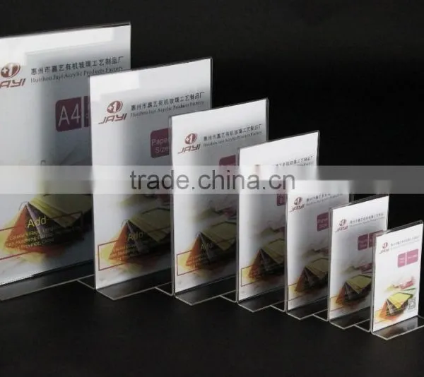 Clear Acrylic Upright Plexiglass Plastic Sign Holder With Slant Back Menu Ad Frame Table Card Display photo-3