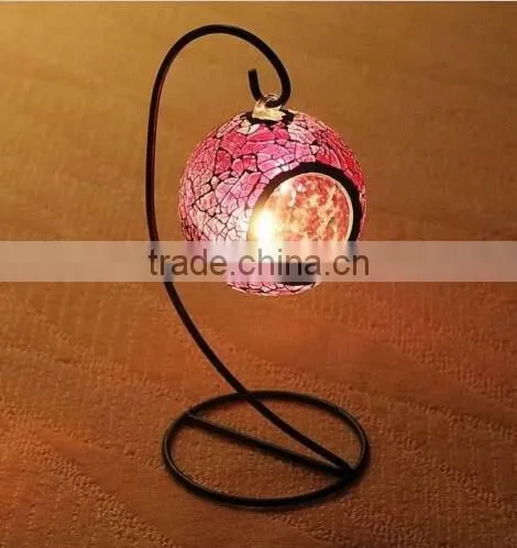Mosaic Glass Lantern Candle Holders Hanging Candle Lantern Garden Light photo-3