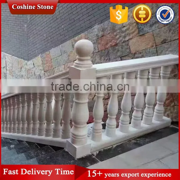 Private Villa Balcony and Stair Decorative Natural White Marble Railing photo-3
