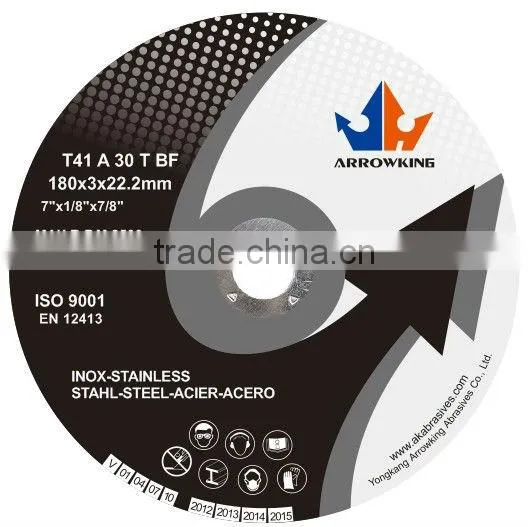 7" 180x3x22.2mm T41 Cutting Wheel For Metal/Steel