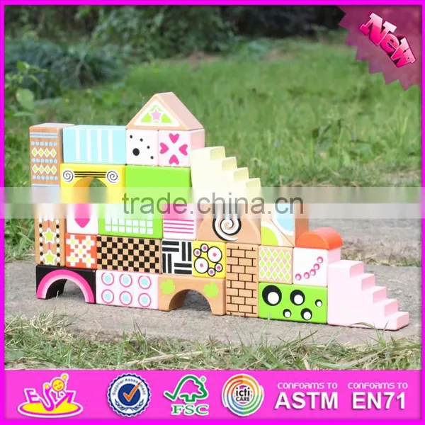 2017 New Design 28 Pieces Educational Kids Wooden Toy Building Blocks W13A120 photo-6