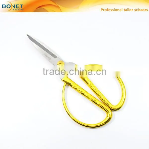 S11006 FDA Qualified 6-3/4" Zinc-Alloy Gold Handle Tailor Ribbon Scissors