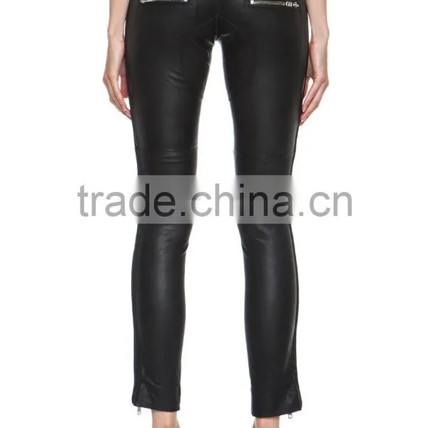 New Womens Sexy Black Tight Skinny Leather Pant Lambskin 4 6 8 10 12 14 16 photo-4