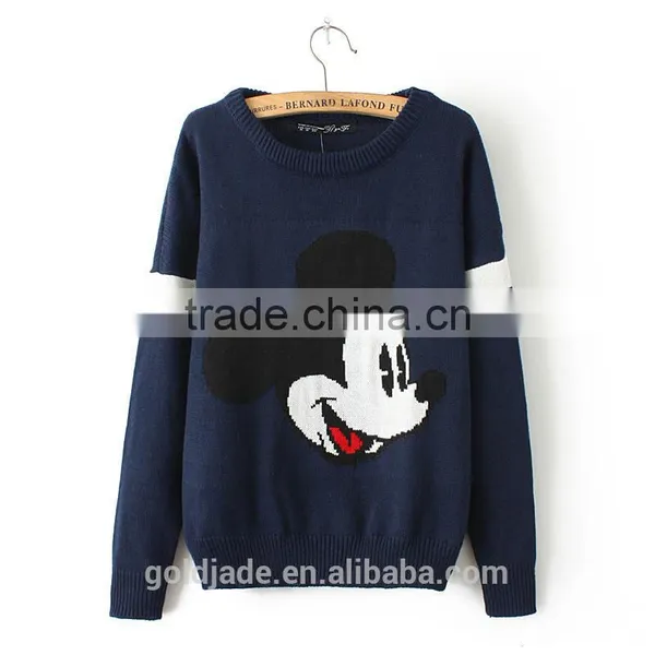 Customize Cartoon Jacquard Long Sleeve Sweater For Ladies photo-2