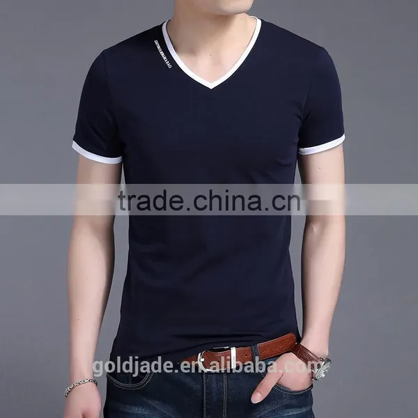 2017 New Summer Men's Leisure V-neck T-shirts With Short Sleeves photo-3