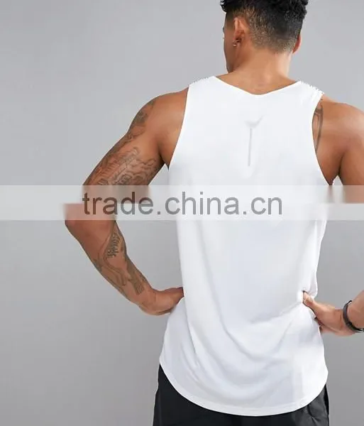 High Quality New Design Custom Grey White Color Gym Wear Comfortable 100% Polyester Micromesh Fashion Men's Sport Dry Fit Vest photo-2
