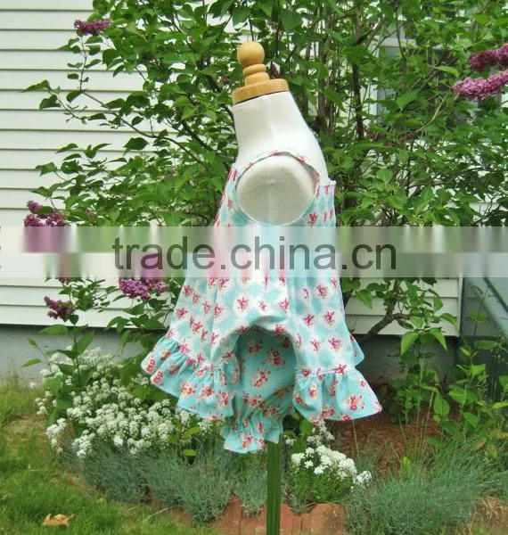 Latest Design 3 Year Old Girl Dress 100% Cotton Floral Two Piece Prom Baby Clothes Dress Set photo-3