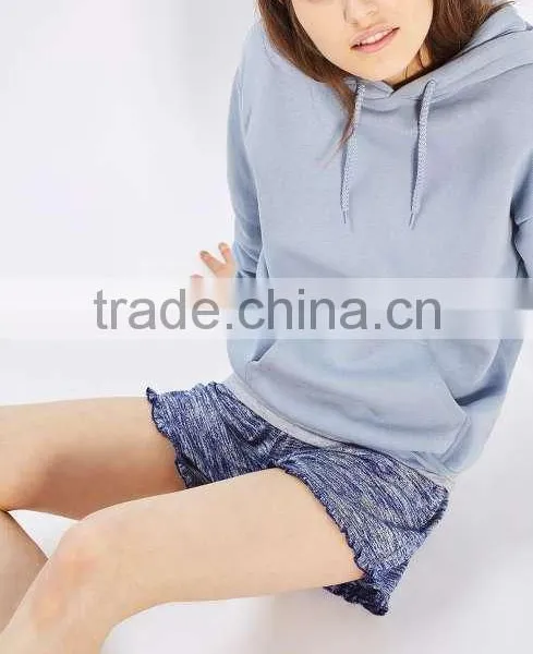 MGOO Newest Hot Sexy Girls Short Pants Angled Hemlines With Ruffle Trim Women Sport Wear Running Shorts photo-2