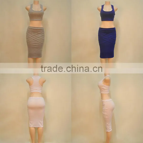 Summer 2pcs Skirts Bodycon Dresses for Women photo-2