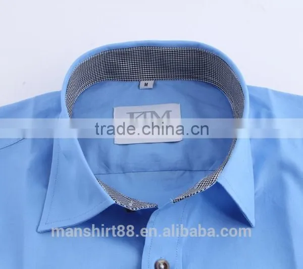 Stiff Collar Mens Solid Color Dress Shirts photo-4