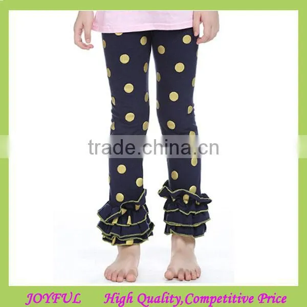 Whoelsale Stripe Cotton Autumn Girl Outfits Ruffle Leggings