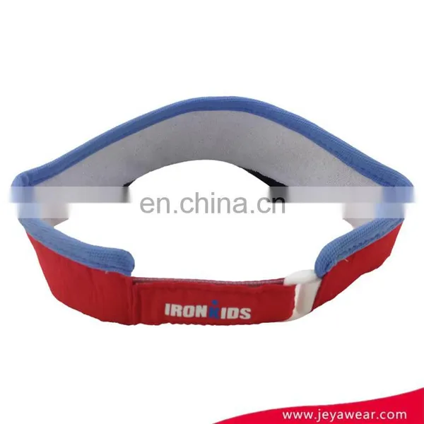 Custom Polyester Red Sun Visor Cap With "IRONKIDS"embroidery Logo photo-4