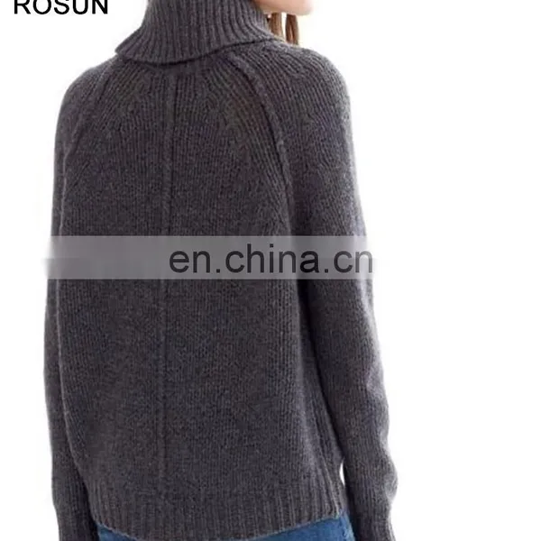 Top Selling Turtleneck no Pattern 100% Cashmere Sweater for Women in the Style of Retro photo-4
