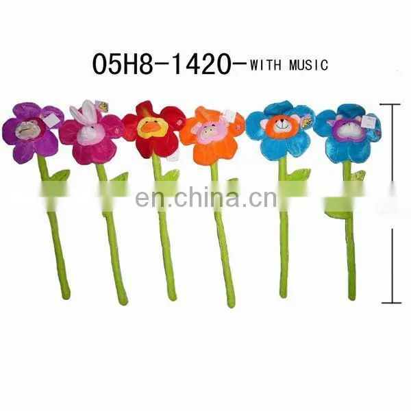 Flexional Plush Stick With Smiling Flower on Head