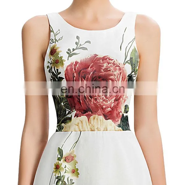 Grace Karin 2016 New Design Women Long Sleeveless Flower Pattern Chiffon Long Prom Dress GK000033-1 photo-4