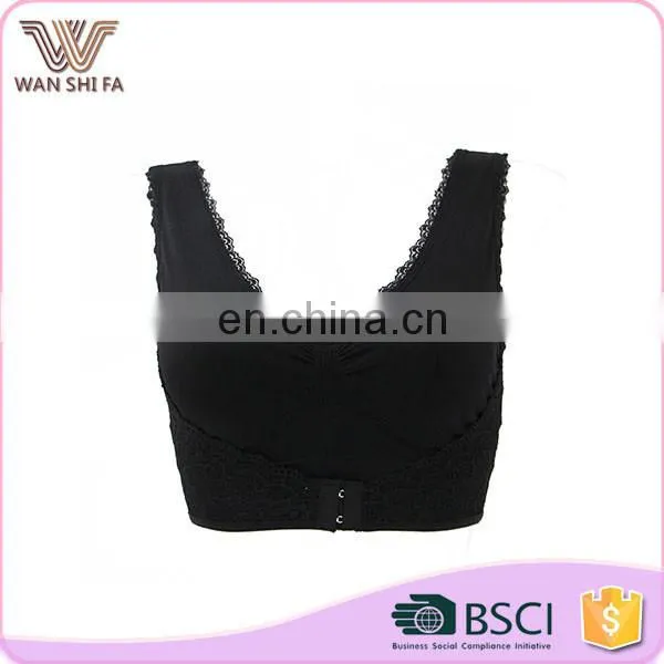 U Shape Black Sexy Body-hugging Eco-friendly Nylon Sports Gym Bra