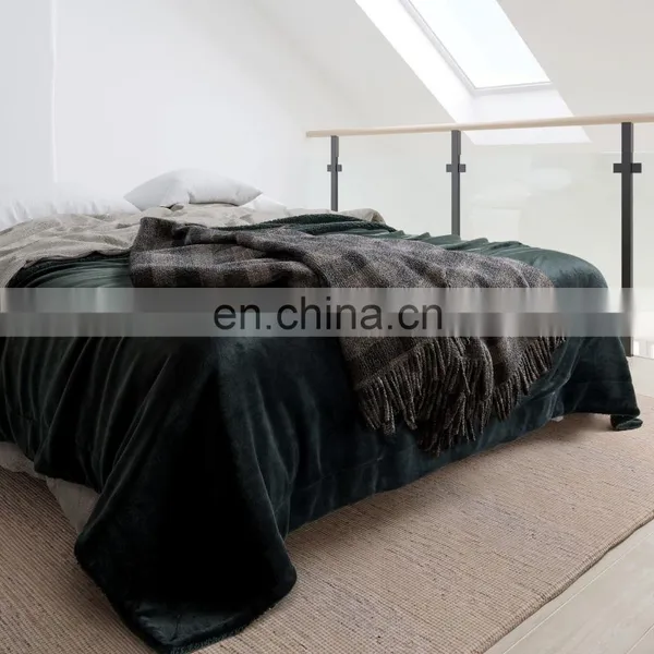 Wholesale Plush Thick 100% Microfiber King Size Sherpa Blanket photo-5