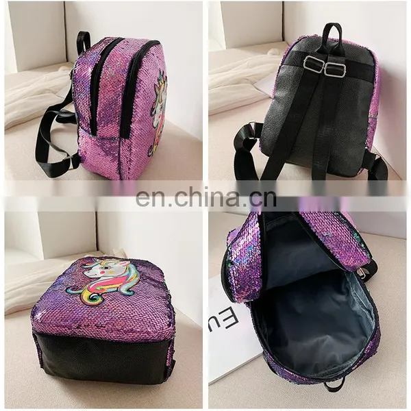 Glitter Backpack Unicorn Kids Girls Boys Sequin Backpacks Knapsack School Bag Teenage Rucksack Kindergarten Travel Bags photo-6