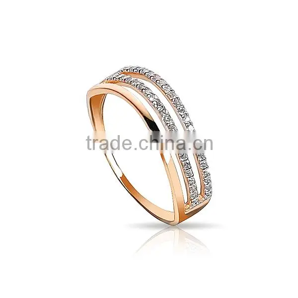 14K Rose Gold Ring With Diamonds
