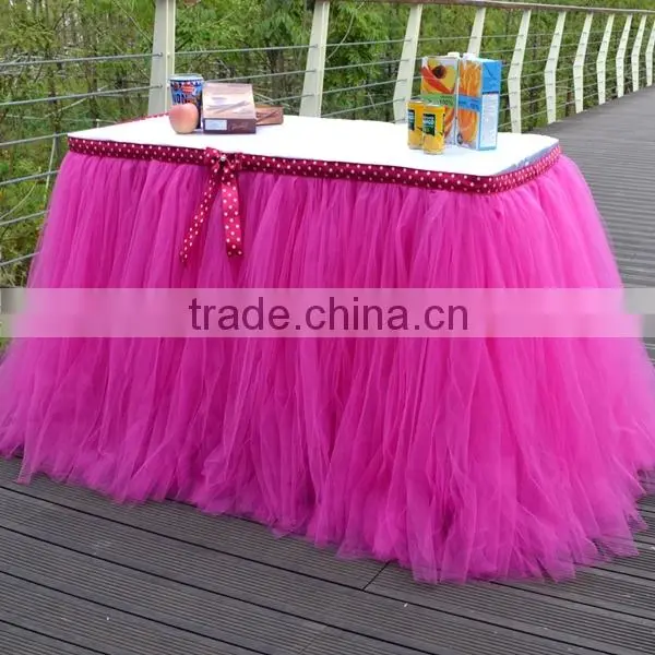 Handmade Table Tutu Skirt Party Tulle Tableware for Wedding Birthday Party Decoration SD103 photo-6