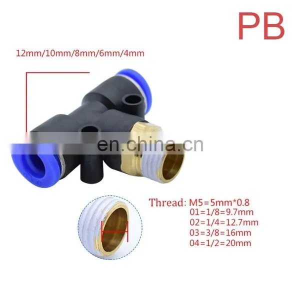 Pneumatic PC PCF PL PLF Pneumatic Connector 4mm-12mm Fitting Thread 1/8