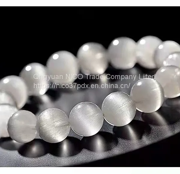 Collection Grade Natural White Crystal Bracelet Full Smooth Opal