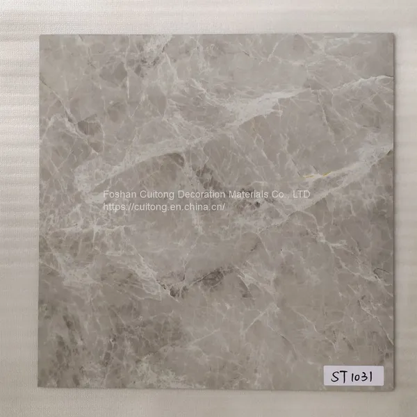 Grey Plastic Floor Tile Factory Warehouse Dormitory Canteen Office Marble PVC Floor Glue 2mm Engineering Stone Plastic Floor photo-3