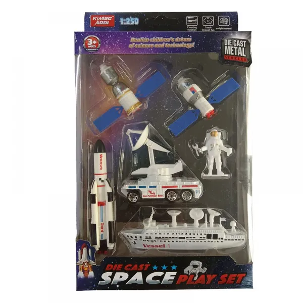 Diecast Space Plat Set Kid Educational Toys Metal Rocket Satellite Shuttle photo-2