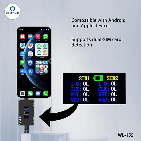 WYLIE WL-155 SIM Card Tester for IPhone 14-17 Pro Max & Android photo-4