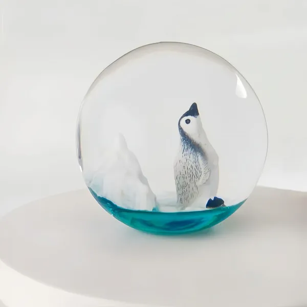 Resin Embedded Penguin Desktop Ornament photo-4