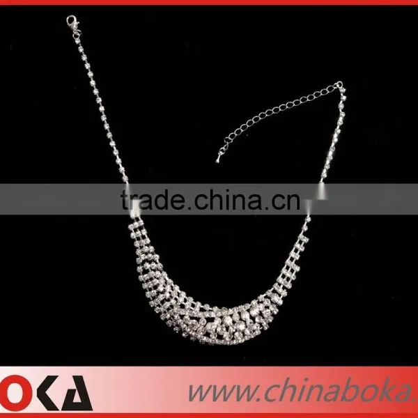 BOKA High Quality Luxury Crystal Diamante Neck Trim, Elegant Rhinestone Necklace for Party