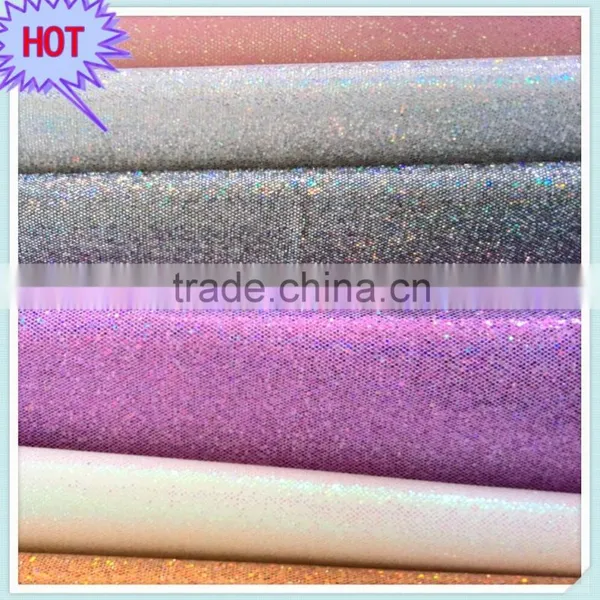 Hot Sell Cheap Glitter Net Fabric ,cheap Glitter Leather for Walls and Shoes photo-6